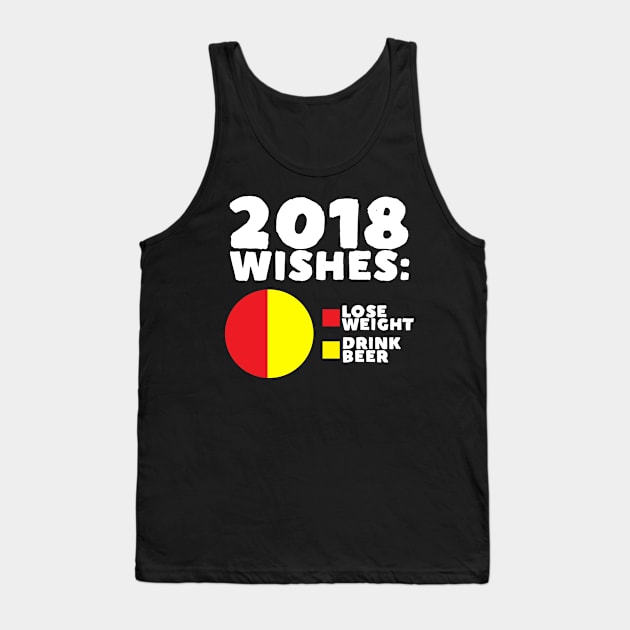 2018 Wishes: Lose Weight Drink Beer Tank Top by thingsandthings